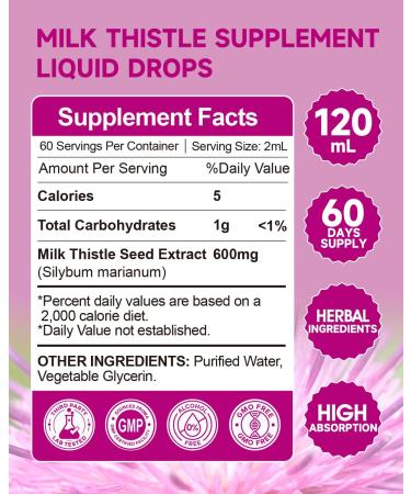 SANSICE Milk Thistle Liver Detox Supplement-Organic Milk Thistle Extract Supplement Liver Cleanse Detox & Repair Liquid-Liver Supplement Silymarin MilkThistle Drop for Liver Support-Non GMO 4 Fl Oz - Buy Online on GoSupps.com