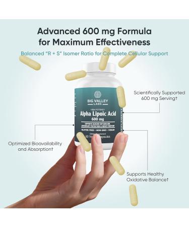 Big Valley Labs Alpha-Lipoic Acid 600 mg High-Potency Antioxidant Support Supports Cellular Health & Energy Metabolism Vegan Non-GMO Gluten-Free 60 Capsules - Buy Online on GoSupps.com