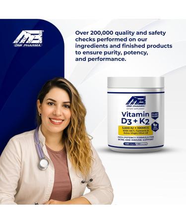 MB One Vegan D3 + K2 Supplement- with MCT Oil & Turmeric - Plant- Based Bone Heart & Immune Support - 150 Softgels Gluten Free 5-Month Supply Easy to Swallow - Buy Online on GoSupps.com