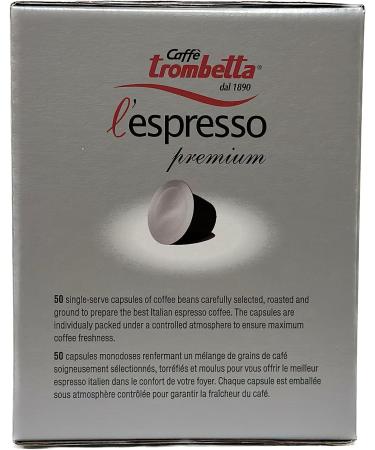 50 Capsules L'Espresso Premium Caffe Trombetta - Single Serve Capsules for Nespresso Brewers - Buy Online on GoSupps.com
