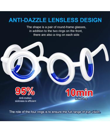SHOZXLCCI Anti-Motion Sickness Smart Glasses for Car & Seasickness Relief - White | Liquid Lensless Design for Adults & Kids - Buy Online on GoSupps.com
