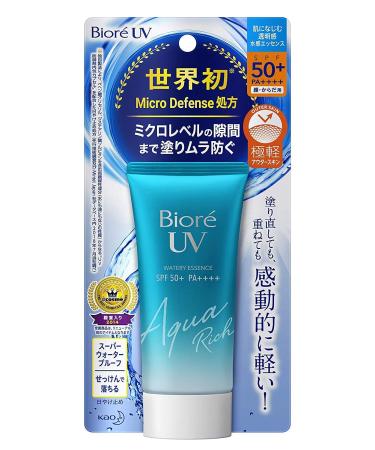 Bior Japan Aqua Rich Watery Essence Sunblock Sunscreen SPF50+ PA+++: Hydrating Protection - Buy Online on GoSupps.com