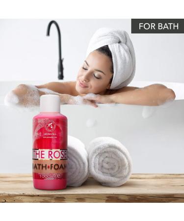 Rose Essential Oil Bath Foam 1000ml - Promotes Good Sleep - Beauty and Body Care - Aromatherapy Spa - Relaxing Bubble Bath - 1L Pack - Buy Online on GoSupps.com