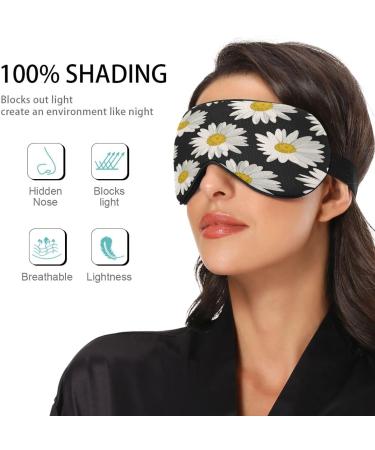 WELLDAY Black Daisy Sleep Mask - Adjustable Eye Shade Cover for Men and Women - Buy Online on GoSupps.com