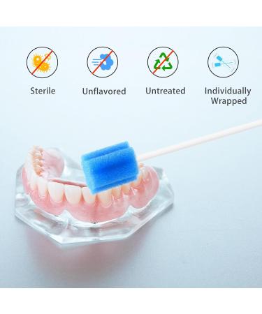 Buy 100 PCs Sterile Oral Hygiene Sponges - Blue Dental Swabs & Mouth Care Sticks for Optimal Oral Care - Buy Online on GoSupps.com
