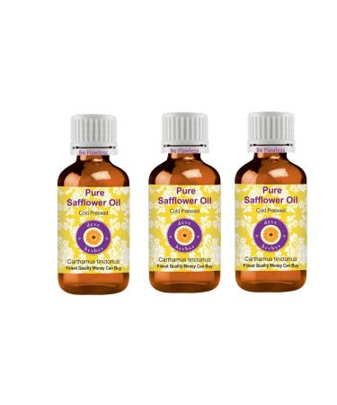 Deve Herbes Pure Safflower Oil Carthamus tinctorius Cold Pressed Pack of Three 100ml X 3 10 oz