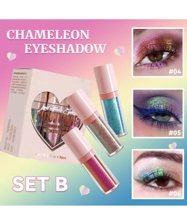  KARLOR Liquid Glitter Eyeshadow Chameleon Polarized Liquid Eyeshadow Eyeshadow Metallic Highlighter Glitter Color Gradient Diamond Sparkle Eyeliner 3 Pack - Buy Online on GoSupps.com