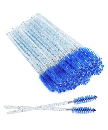 YEASHINE 200 Pcs Disposable Eyelash Mascara Brush Wand Applicator Lash Makeup Stick(Blue)
