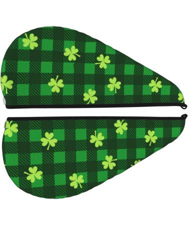 Happy St. Patrick's Day - Super Absorbent Microfiber Hair Towel Wrap for Women | Quick Dry Coral Velvet for Long Curly & Thick Hair - Buy Online on GoSupps.com