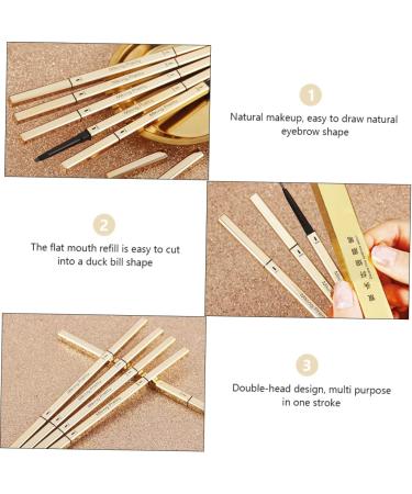 Mikinona 5pcs Double Ended Eyebrow Pencil Double- Head Eyebrow Pens Eyebrow Makeup Tools Eyebrow Ink Plastic - Buy Online on GoSupps.com