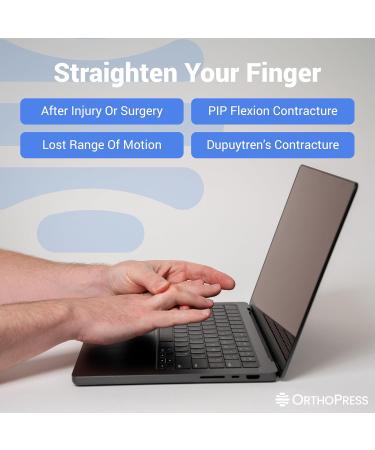 Buy PIP Extension Orthosis by OrthoPress | USA-Made Finger Straightener Splint for Bent Fingers & Flexion Contractures | Adjustable Joint Stretcher Device - Large/Red - Buy Online on GoSupps.com