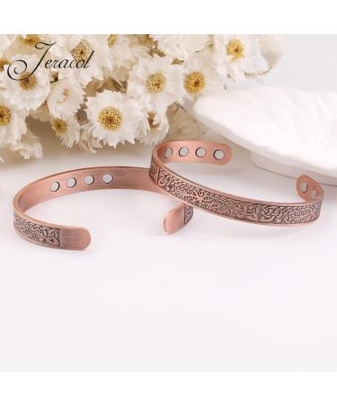 Jeracol Copper Magnetic Tree of Life Bracelet | Adjustable 100% Solid Copper Cuff Bangle with 12 Magnets | Men Women's Brazaletes | Gift Box Included - Buy Online on GoSupps.com