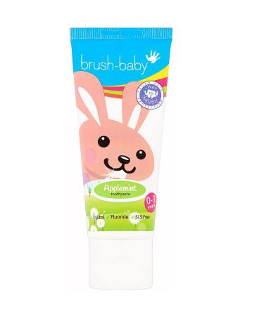 Brush-Baby Applemint Toothpaste for Babies & Toddlers | Stage 2-First Teeth | 0-36 Months 50ml