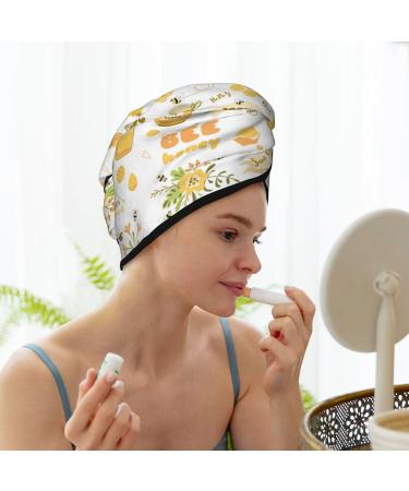 Hair Towel Wrap - Fast Drying Hair Turban with Button | Farm Bee Cute Honey Design - Buy Online on GoSupps.com