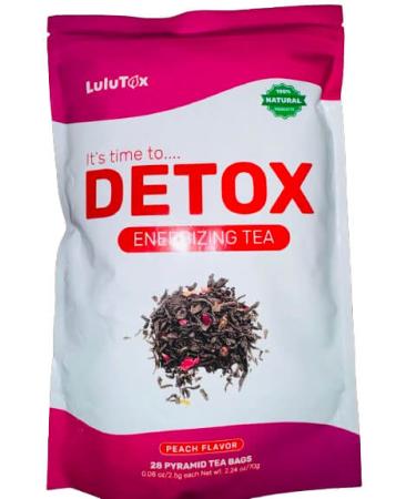 Original Detox Tea - Herbal Blend with Dandelion Ginseng and Ginger - Supports A Healthy Weight Digestive Health - Vegan All Natural Laxative-Free - Peach Flavor (28 Servings)