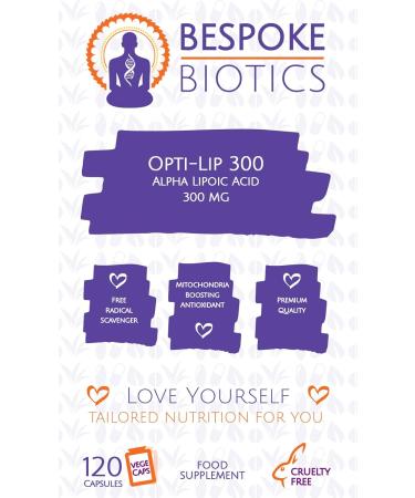 Opti-Lip 300mg Alpha Lipoic Acid- Super Antioxidant for Liver, Skin, Brain, Sugar Control | UK Made | GMP Standard | 120 Caps - Buy Online on GoSupps.com
