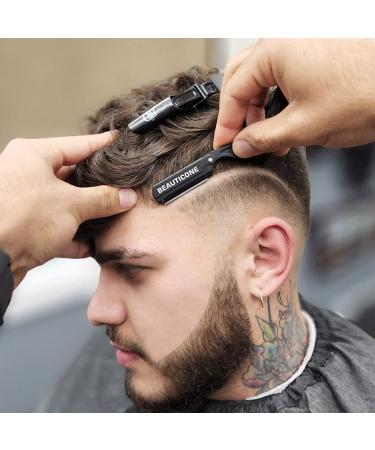 BEAUTICONE Professional Barber Straight Razor for Men | Matte Black Wooden Handle with 100 Single Edge Blades - Buy Online on GoSupps.com