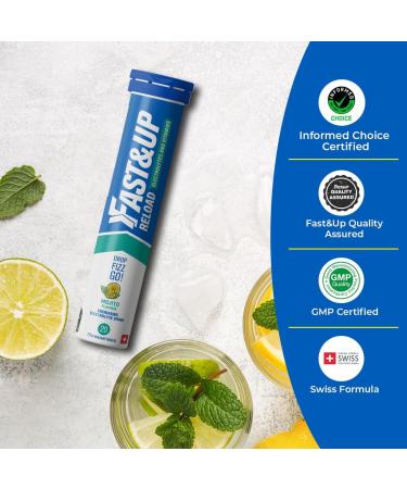 Fast&Up Reload Mojito - Instant Electrolytes & Hydration - 20 Effervescent Tablets Mojito 20 count (Pack of 1) - Buy Online on GoSupps.com