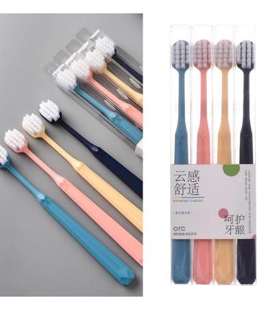 Soft Bristle Toothbrush Set for Adults - Deep Cleaning Portable Travel Brushes for Men & Women - 4 Pack - Buy Online on GoSupps.com