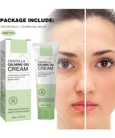 Mikabila 60ml Centella Calming Gel Cream Non-Sticky Face Moisturizer Acne-prone Sensitive Oily Dry Skin Hydrating Plant-based Face Moisturizer for Women with Tea Tree Oil Repairing - Buy Online on GoSupps.com