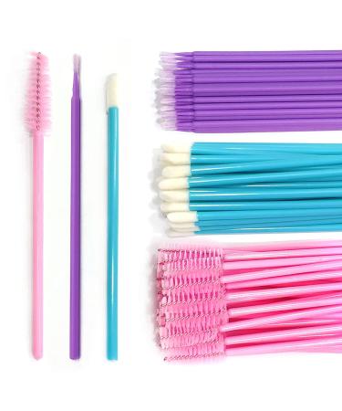 150 PCS Disposable Mascara Sticks Lip Brushes and Micro Applicator Brushes 50 Eyebrow Brushes + 50 Lip Brushes + 50 Micro Applicator Brushes Makeup Beauty Tool Kit