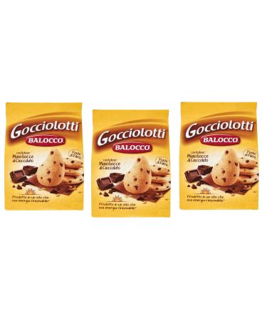 Balocco Balocco Gocciolotti Chocolate Chip Cookies 100% Italian 350g Pack of 3