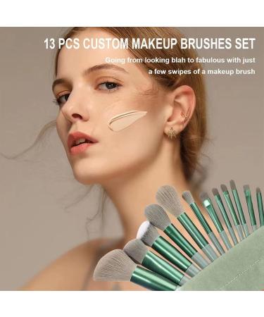 Makeup Brushes Makeup Brush Set Premium Synthetic Foundation Brush Face Contour Brush Blending Face Powder Blush Concealers Brush Make up Brushes Set (13 Pcs green) - Buy Online on GoSupps.com
