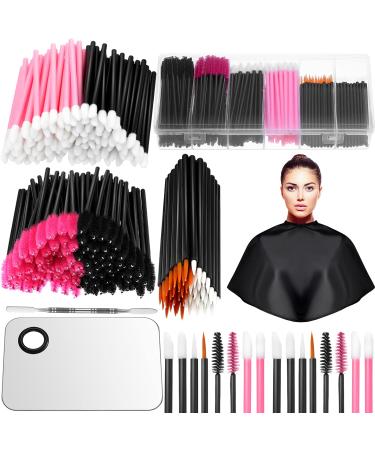 260 Pieces Disposable Makeup Tools Kit, Includes Eyeliner Brushes Mascara Wands Lipstick Applicators Plastic Storge Box Short Waterproof Cape Stainless Steel Makeup Palette and Spatula (Mixed Color) - Buy Online on GoSupps.com