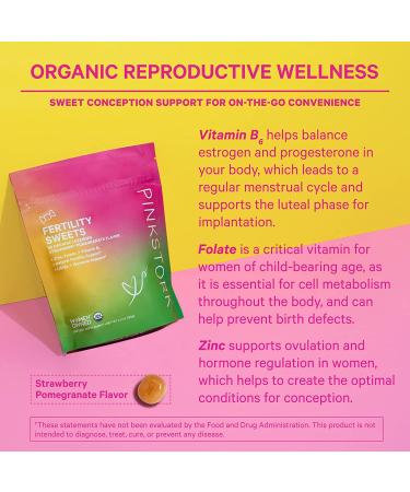 Organic Strawberry Pomegranate Fertility Sweets | Prenatal Vitamins with Folate, Vitamin B6, Zinc | Hormone Balance for Women | 30 Lozenges - Buy Online on GoSupps.com