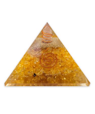 Lamare- Orgonite and Citrin-Pyramid- Energy and Abundance- Positive Energy- harmonization of energies- wealth- fullness- 3 inches (76 mm approx.) 3 (76 mm) Citrin