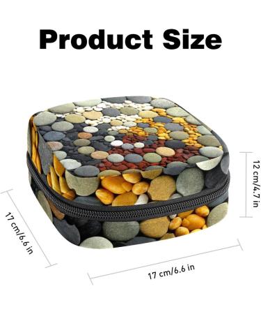 Circle Pebble Cobblestones Sanitary Napkin Storage Bags for Women & Teens - Portable Menstrual Cup Holders - Buy Online on GoSupps.com