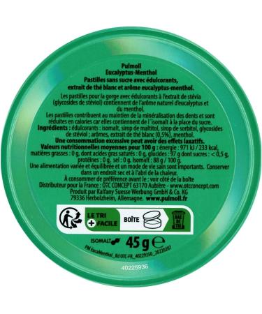  Pulmoll Pulmoll | Pulmoll Lozenges | Since 1946 (Mint Eucalyptus) - Buy Online on GoSupps.com