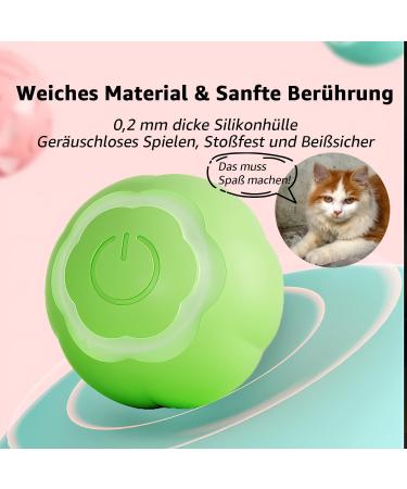 Peticularz Cat Toys - Self-Employment Electrical Powerball 2.0 | Interactive Wloom Intelligence Magic Ball for Cats - Green with Petals - Buy Online on GoSupps.com