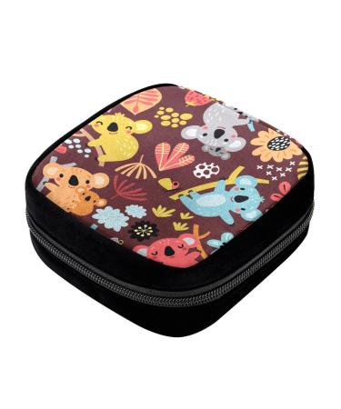 GIAPB Period Bag Sanitary Napkin Storage Bag Pad Holder for Period Makeup Pouch Cartoon Animal Flower Color4575