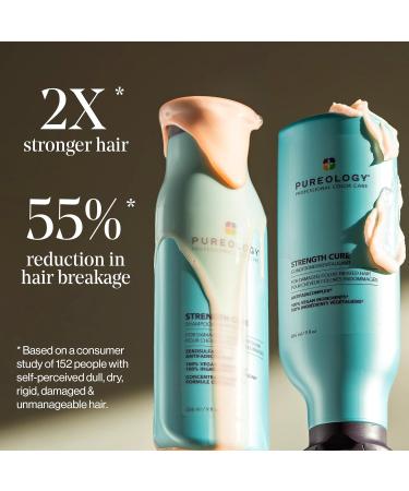 Pureology Strength Cure Shampoo and Conditioner Set - Strengthening Color Treated Hair - Sulfate-Free, Vegan, Paraben-Free - 9 Fl Oz (Pack of 2) - Buy Online on GoSupps.com