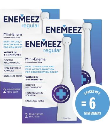 Enemeez Constipation Relief for Adults 0.84 Fl Oz Docusate Sodium Mini Enema for Effective Constipation Relief Docusate Formula 6 Count 0.84 Fl Oz (Pack of 6) - Buy Online on GoSupps.com