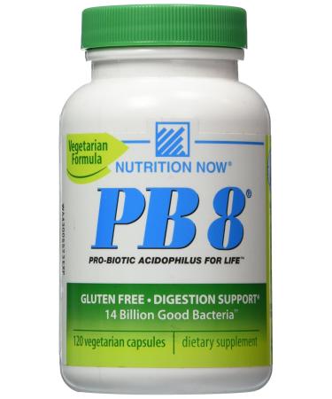 Now PB 8 Pro-Biotic Acidophilus Capsules Vegetarian 120-Count Bottles 60 Servings