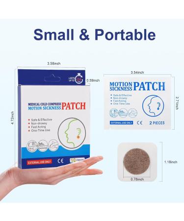 Motion Sickness Patches - Fast-Acting Nausea Relief for Travel - Natural Herbal Formula - Non-Drowsy - Waterproof - 10 Count - Cruise Essentials - Buy Online on GoSupps.com