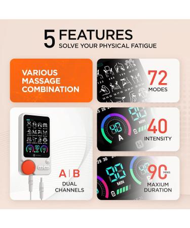 Advanced TENS Device for Pain Relief | 72 Modalities & 40 Intensity Levels | EMS Electro Stimulation | 2 Channels & 12 Pads - Buy Online on GoSupps.com