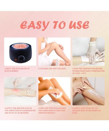TRINIDa Rose Hard Wax Beads 500g with 10 Applicators - Gentle Hair Removal for Full Body, Facial and Legs - Painless Wax Beads for Women and Men - Buy Online on GoSupps.com