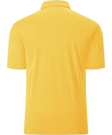 VALANCH Men's Sport Polo Shirt - Moisture-Wicking Collared Tennis Tee - Large (Yellow) - Buy Online on GoSupps.com