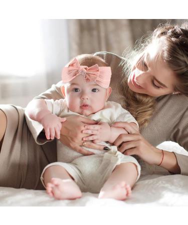 2 PCS Baby Headbands for Newborn Girl Toddler with Adorable Bows - Soft Hairbands for Daily Wear & Special Occasions (Pink/White) - Buy Online on GoSupps.com