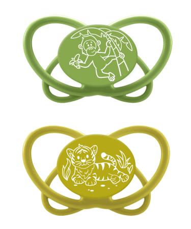 Nip Schnuller Green My Butterfly: pacifier from sustainable raw materials extra flat suction part silicone still -friendly & jaw -friendly.Green size 2 (5-18 months) Green size 2 (5-18 months) green - Buy Online on GoSupps.com