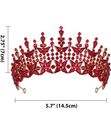 SWEETV Queen Crown for Women - Princess Tiara Pageant Diadem in Red - Buy Online on GoSupps.com