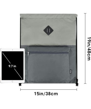 WANDF Drawstring Gym Bag with Wet Compartment - Water-Resistant Cinch Bag for Men and Women (Grey) - Buy Online on GoSupps.com