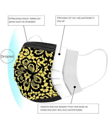 Goddess Accent 50 Pack Disposable Face_Mask Cute Floral Tie Dye Printed Protection for Adults Women - Buy Online on GoSupps.com