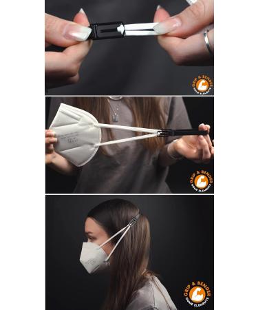 Grip & Bender Mask Holder - 15 Elastic Holders with Metal Hooks | Comfortable Ear Relief & Non-Slip Extension for Masks - Buy Online on GoSupps.com