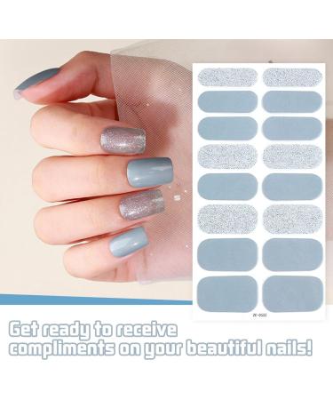Semi Cured Gel Nails Strips Soft Self-adhesive Gel Nail Stickers Glitter Nails Wrap Gel Nail Strips for Women Girls Christmas French Tip Manicure - Uv/led Lamp Required - Buy Online on GoSupps.com