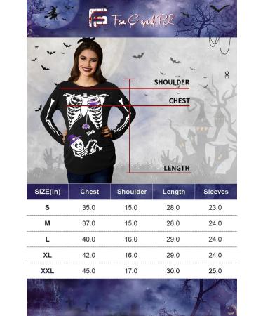 G and PL Halloween Women's Pregnancy Top Long Sleeve Maternity Funny Costume - Purple Skull Baby Design | Sizes S-XXL - Buy Online on GoSupps.com