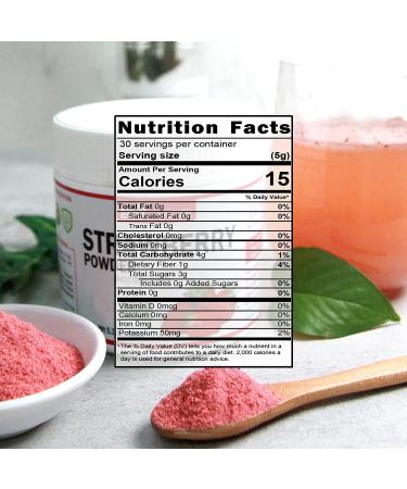 Organic Strawberry Powder - 5.3oz (150g) Freeze Dried Fruit Powder - Buy Online on GoSupps.com